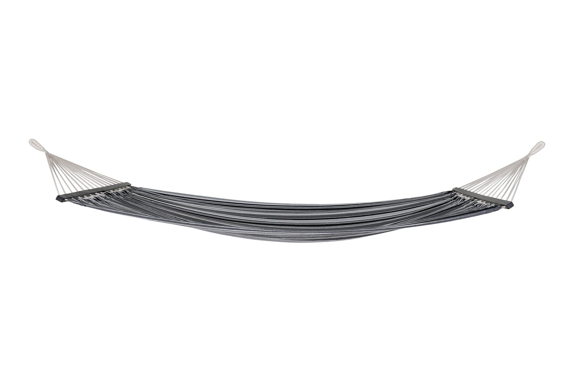 Farbe  Lamia – Hängematte aus Baumwollmischung mit Holzstab, Schwarz/Grau/Weiß, 200 × 120 cm